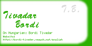 tivadar bordi business card